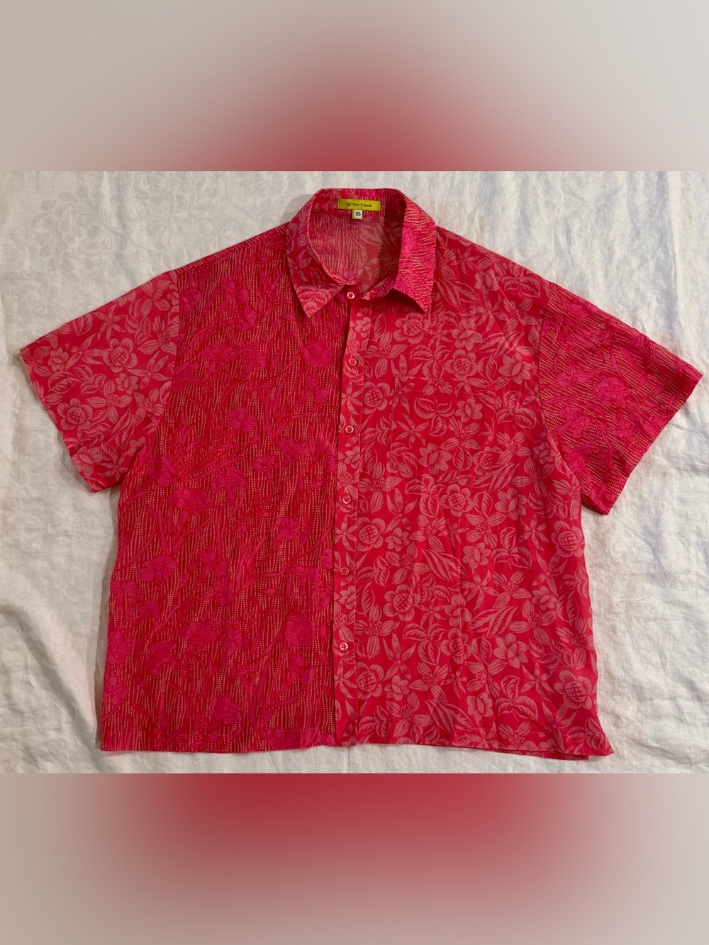 Tell Your Friends Cotton Silk Floral Hawaiian Camp Shirt XS